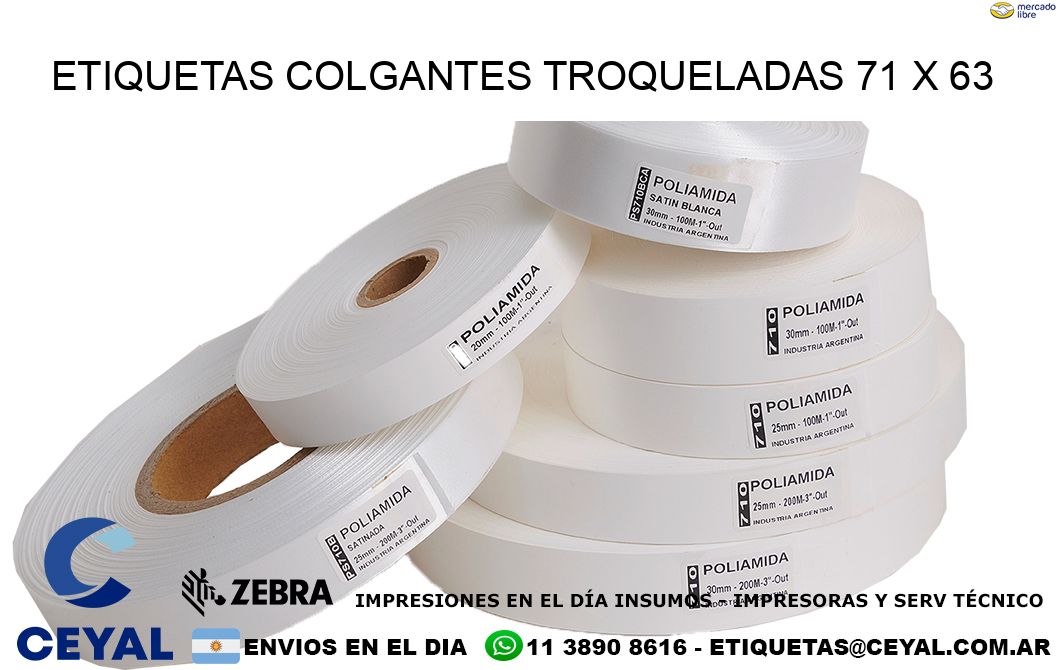 ETIQUETAS COLGANTES TROQUELADAS 71 x 63