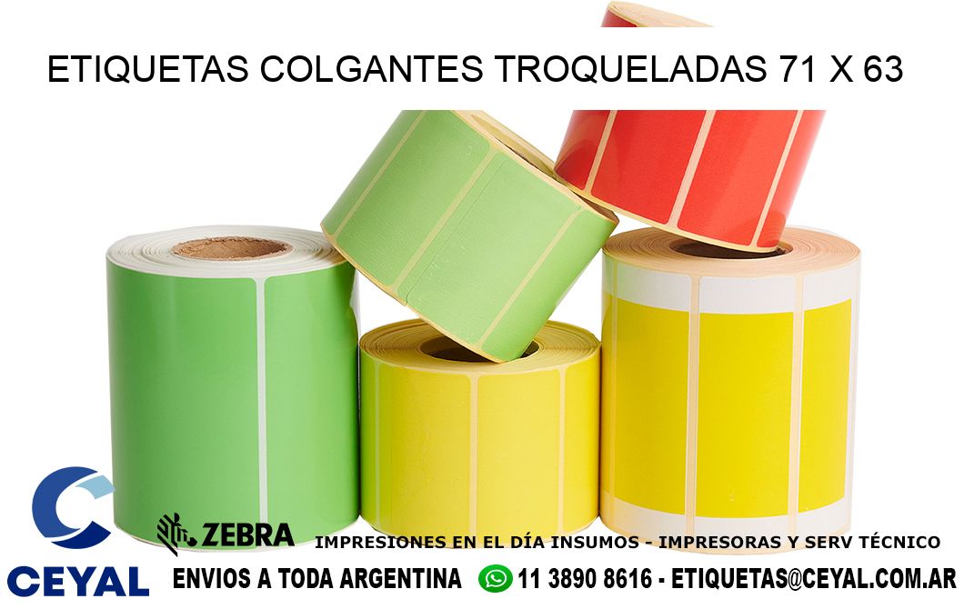 ETIQUETAS COLGANTES TROQUELADAS 71 x 63