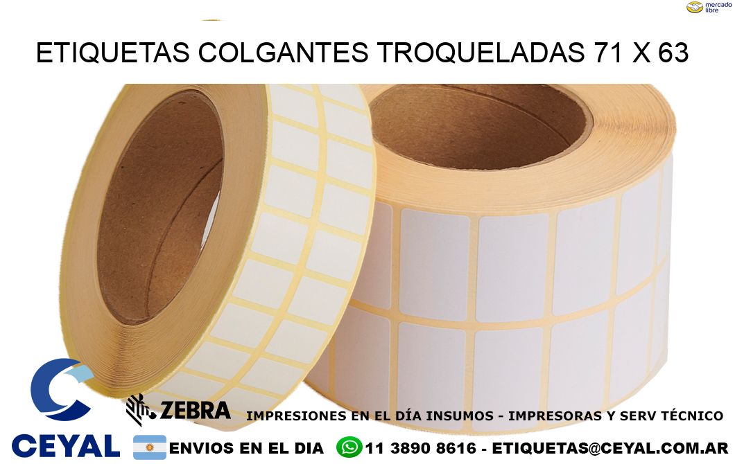 ETIQUETAS COLGANTES TROQUELADAS 71 x 63