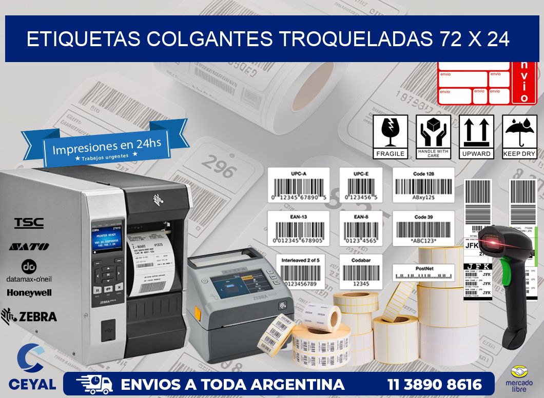 ETIQUETAS COLGANTES TROQUELADAS 72 x 24