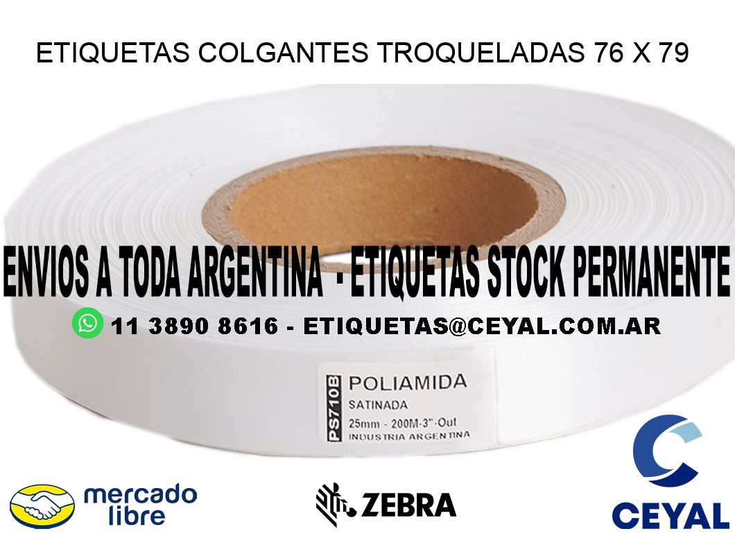 ETIQUETAS COLGANTES TROQUELADAS 76 x 79