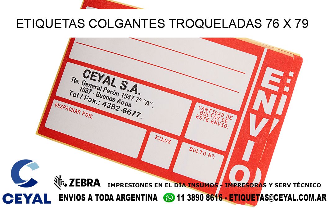 ETIQUETAS COLGANTES TROQUELADAS 76 x 79