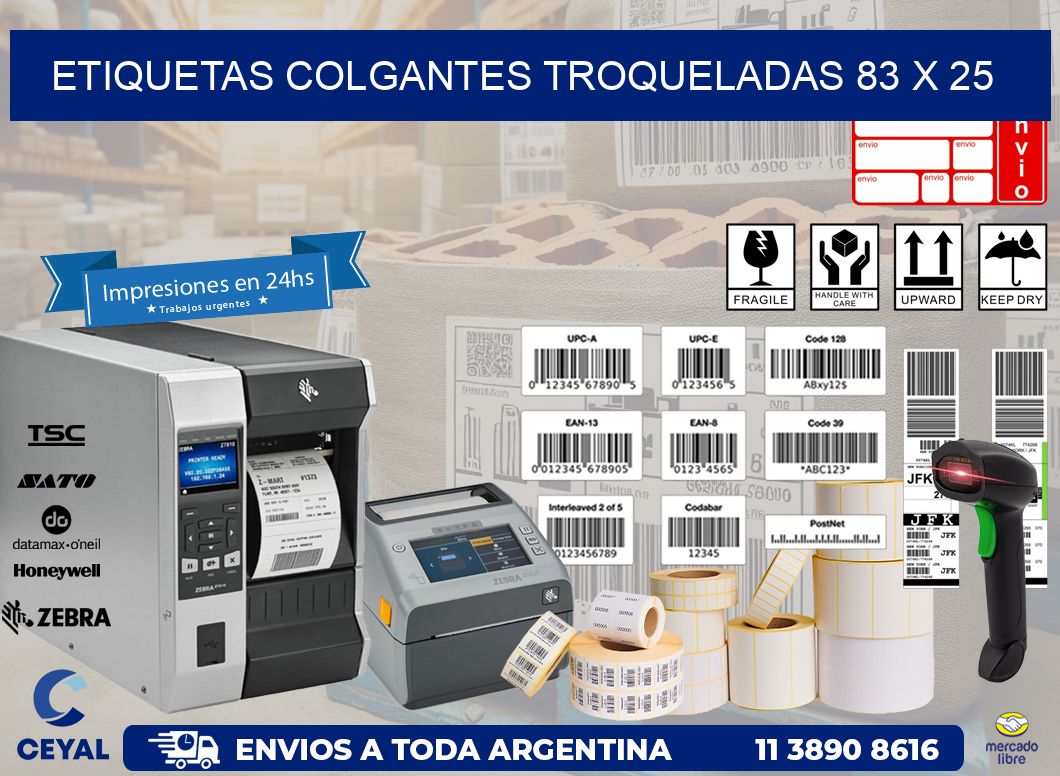 ETIQUETAS COLGANTES TROQUELADAS 83 x 25