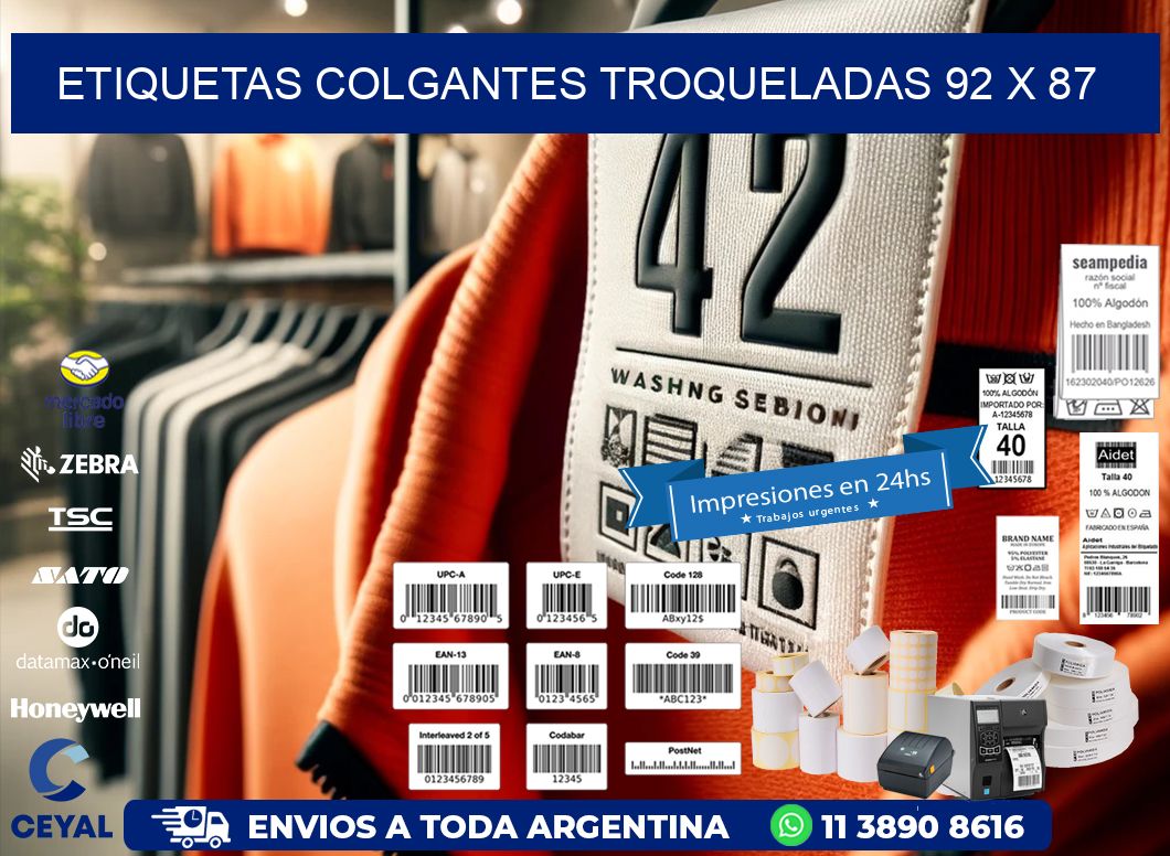 ETIQUETAS COLGANTES TROQUELADAS 92 x 87
