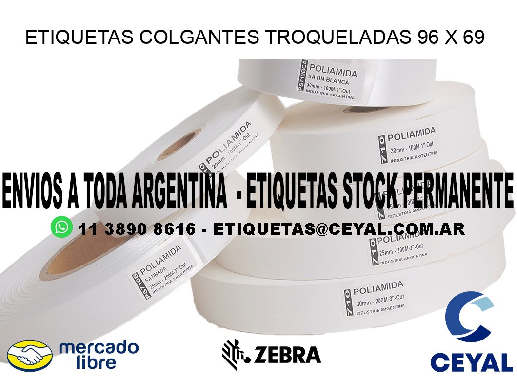 ETIQUETAS COLGANTES TROQUELADAS 96 x 69