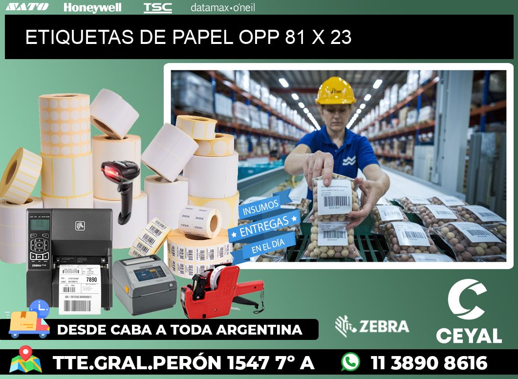 ETIQUETAS DE PAPEL OPP 81 x 23