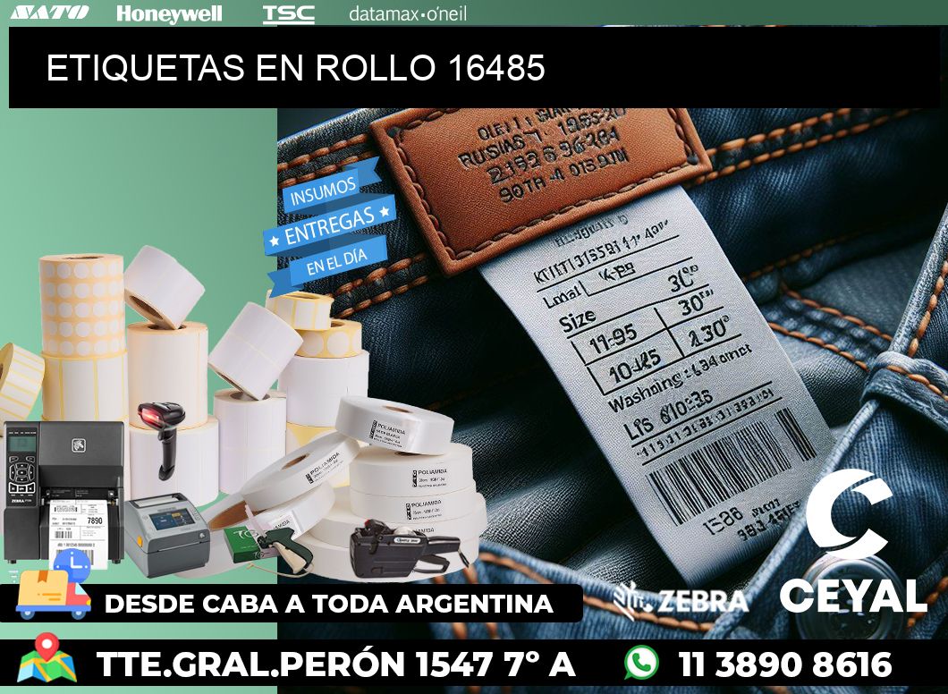 ETIQUETAS EN ROLLO 16485