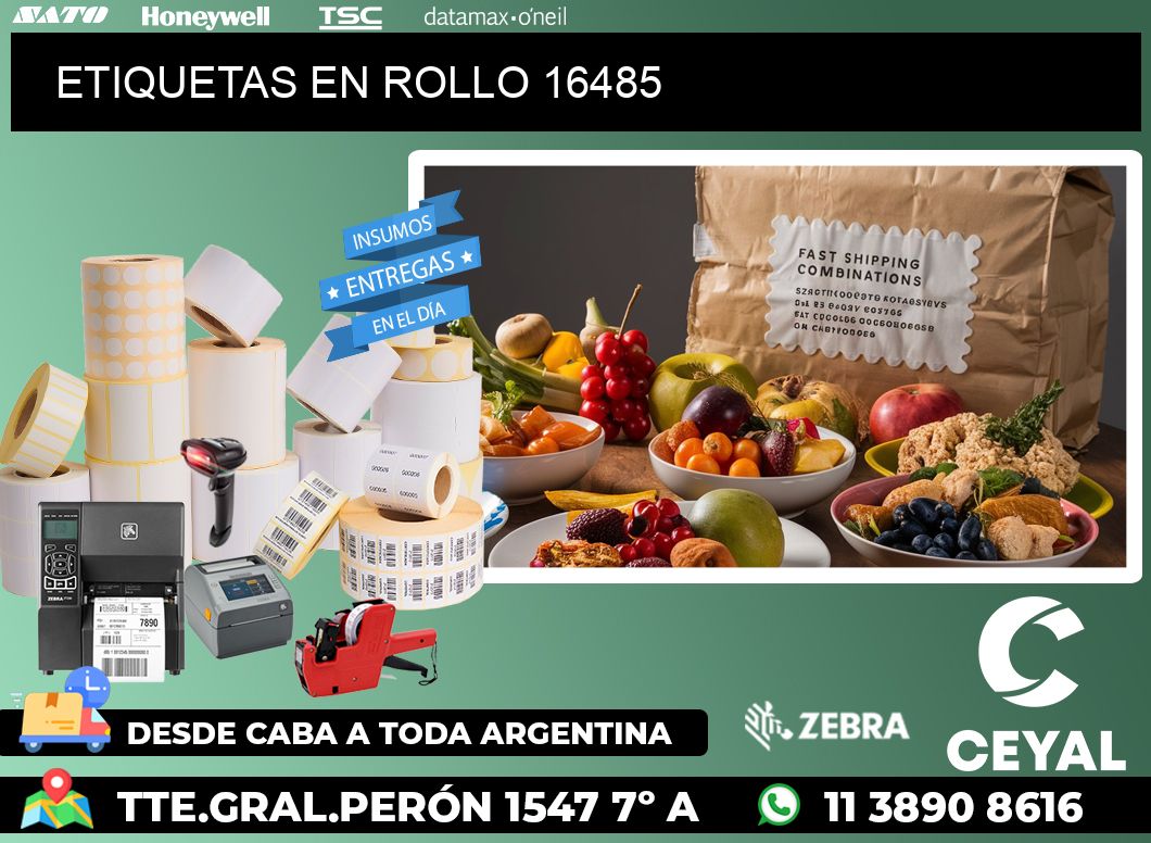 ETIQUETAS EN ROLLO 16485