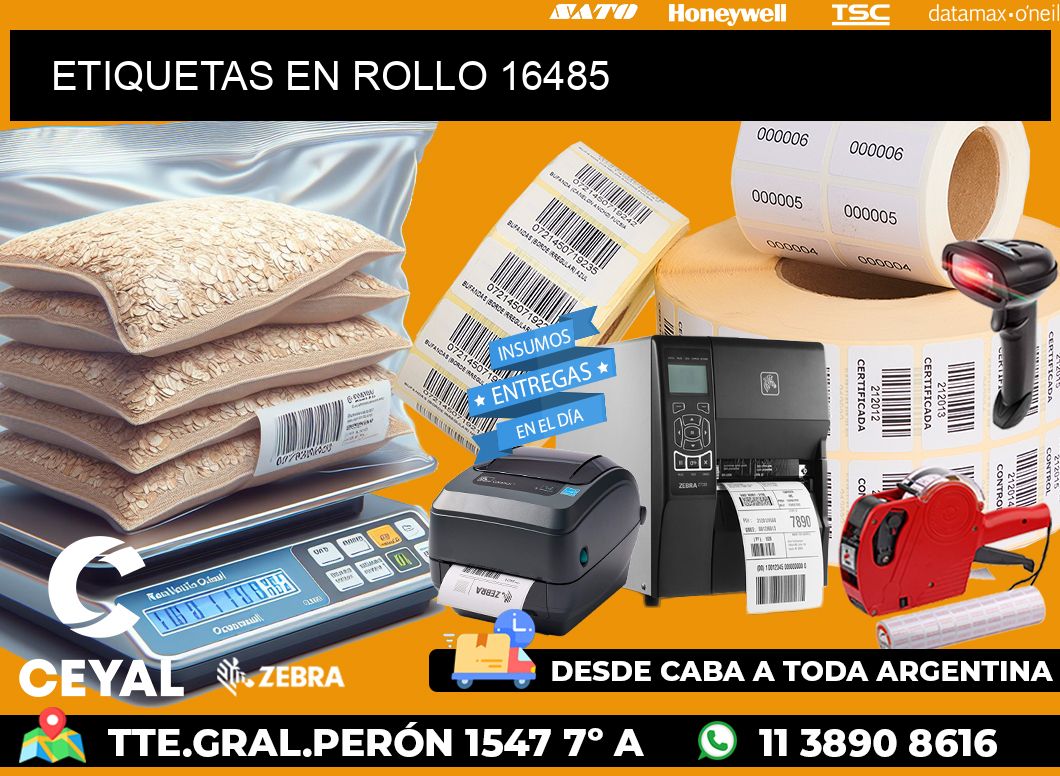 ETIQUETAS EN ROLLO 16485