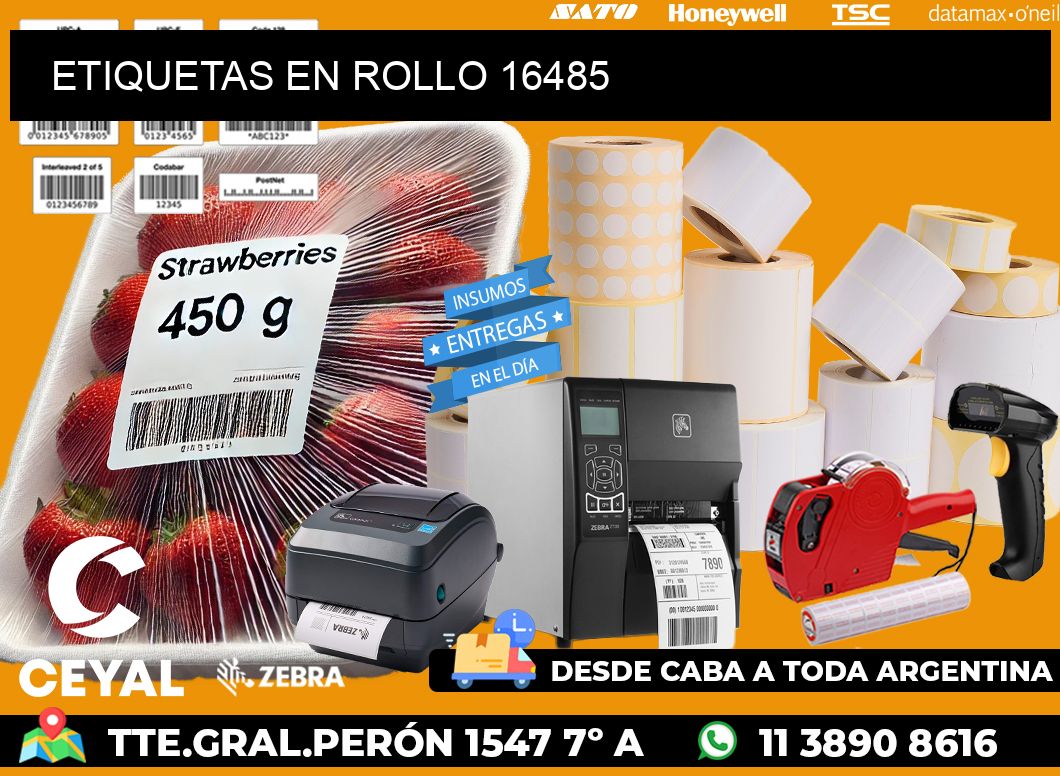 ETIQUETAS EN ROLLO 16485