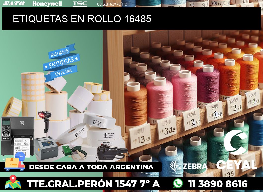 ETIQUETAS EN ROLLO 16485