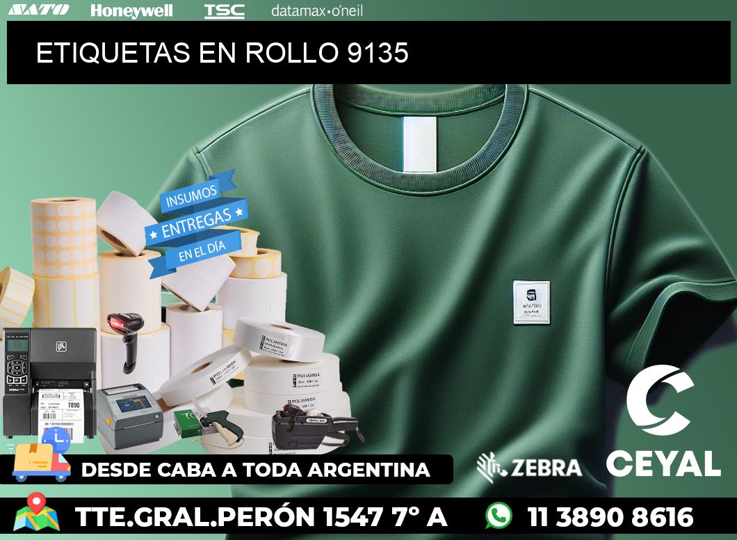 ETIQUETAS EN ROLLO 9135