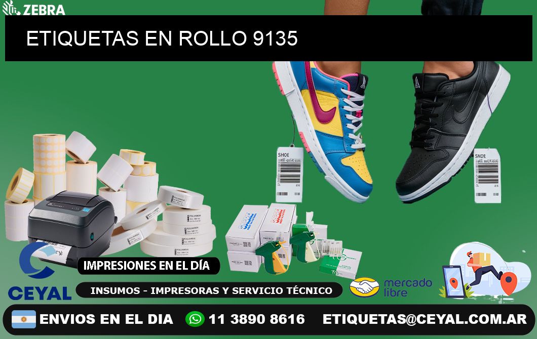 ETIQUETAS EN ROLLO 9135