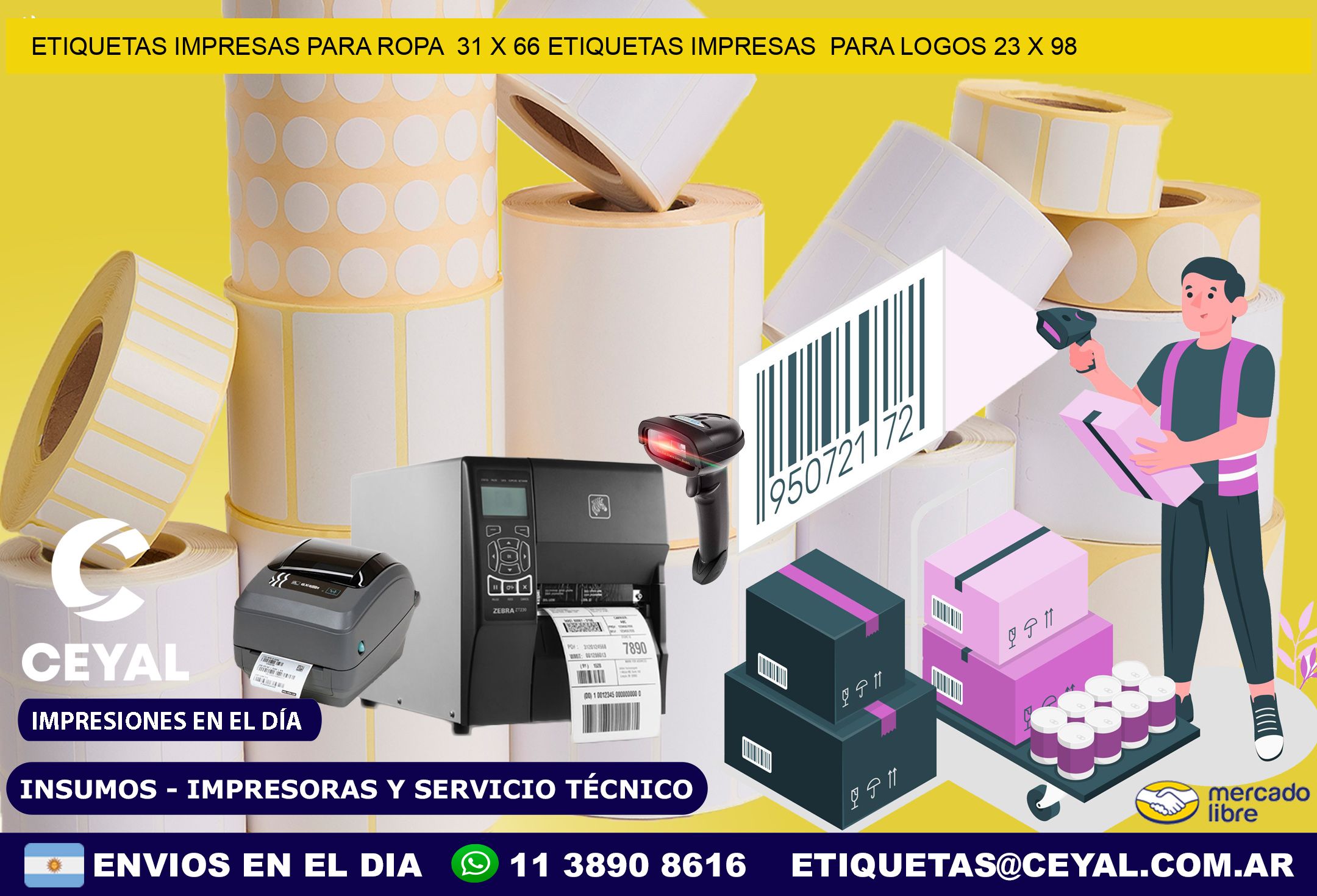 ETIQUETAS IMPRESAS PARA ROPA  31 x 66 ETIQUETAS IMPRESAS  PARA LOGOS 23 x 98