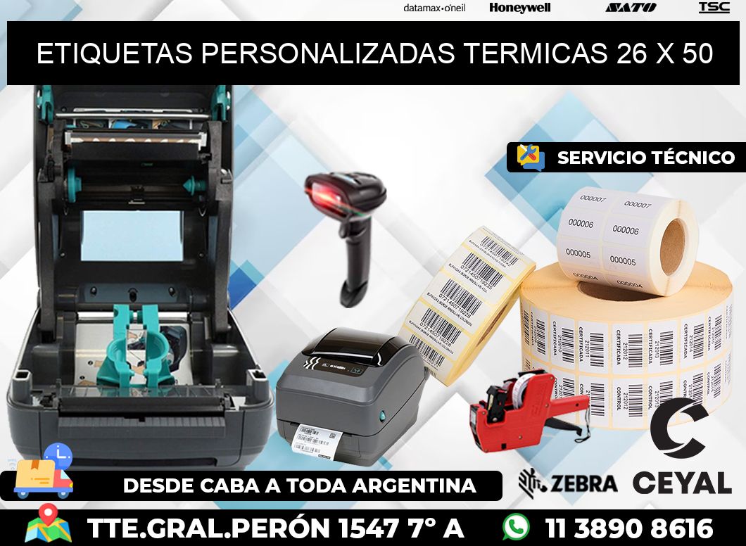 ETIQUETAS PERSONALIZADAS TERMICAS 26 x 50