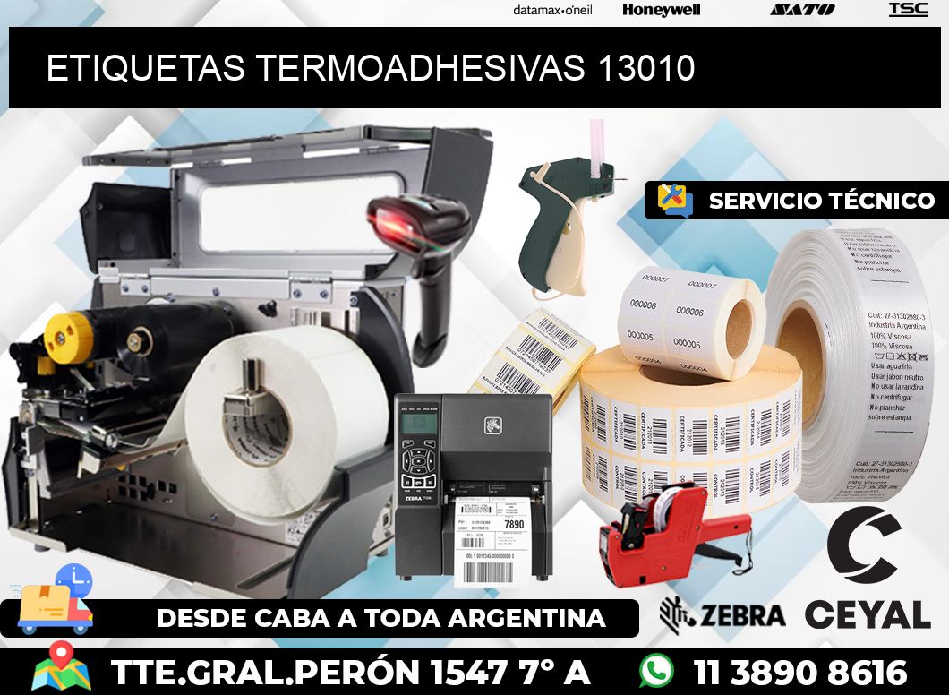 ETIQUETAS TERMOADHESIVAS 13010