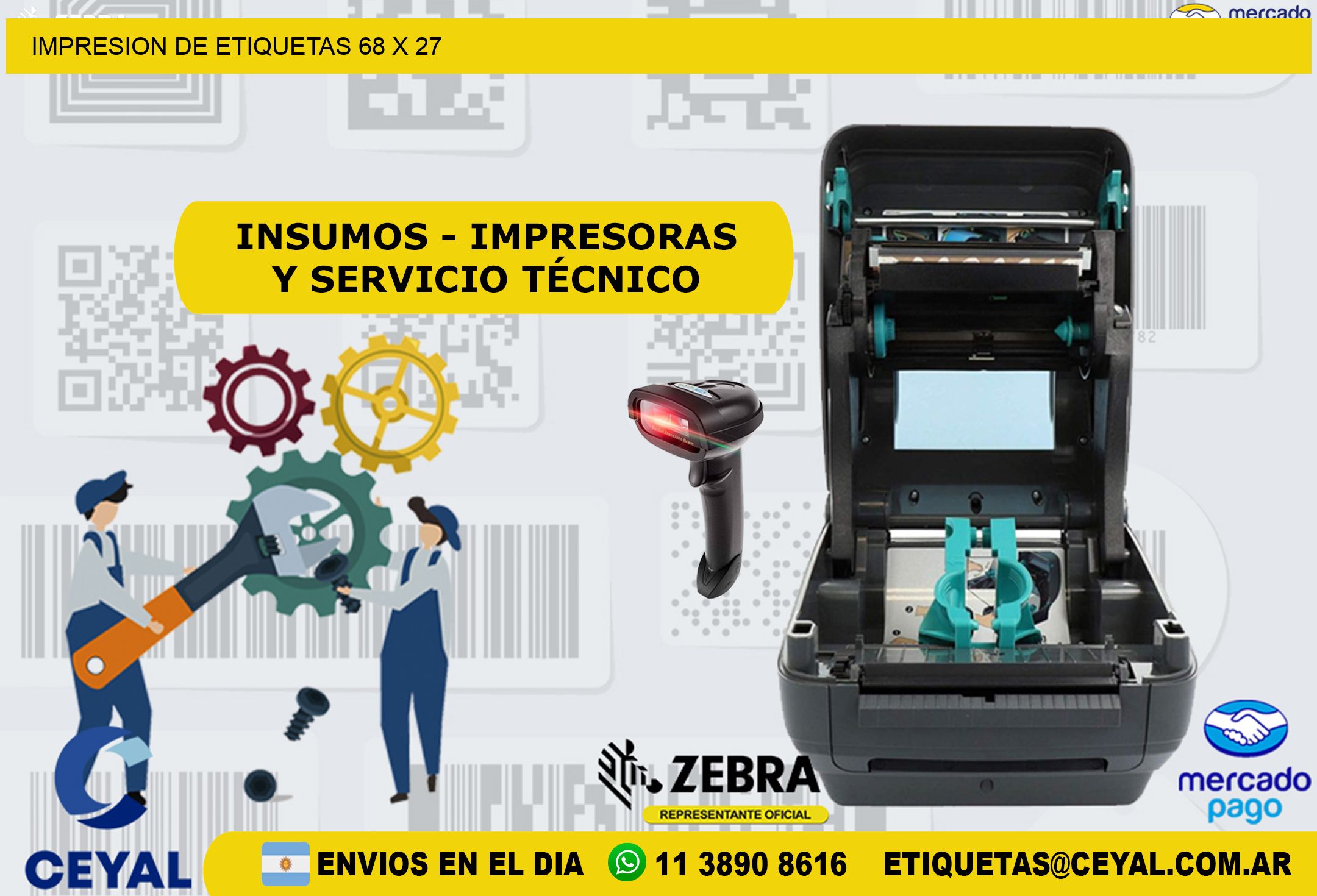 IMPRESION DE ETIQUETAS 68 x 27