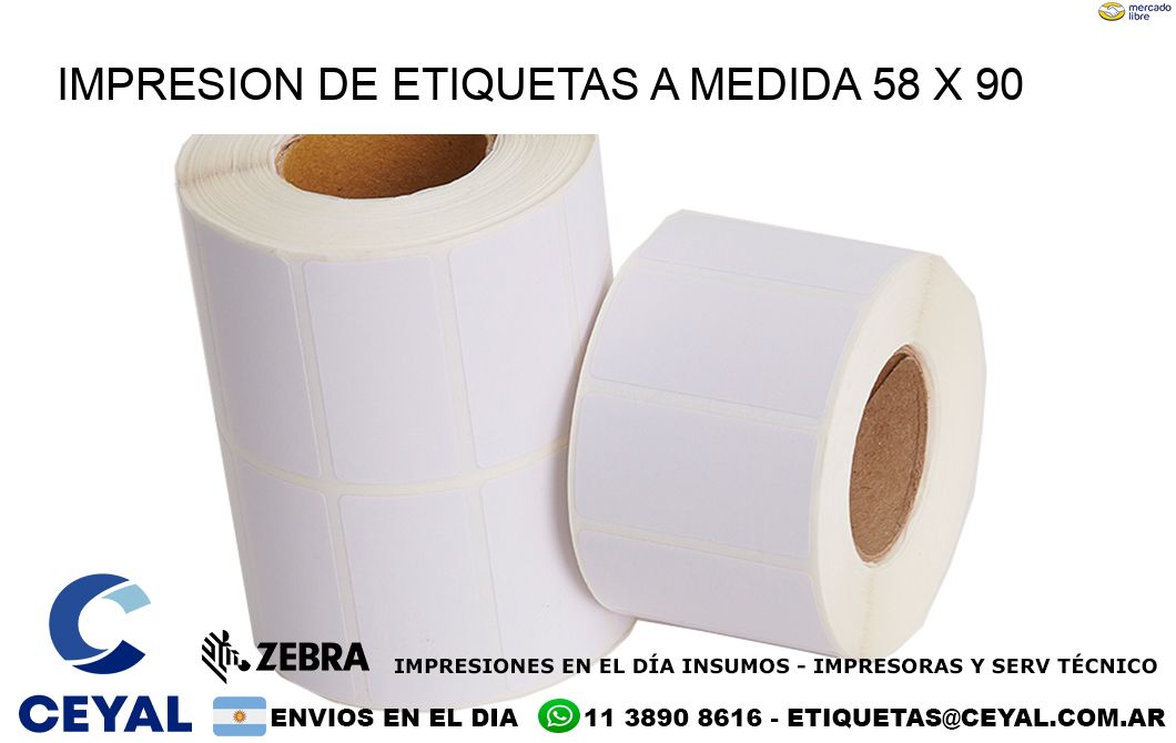 IMPRESION DE ETIQUETAS A MEDIDA 58 x 90
