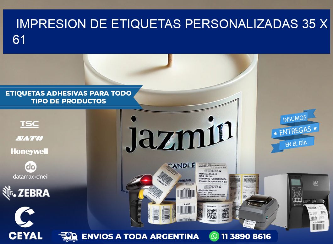 IMPRESION DE ETIQUETAS PERSONALIZADAS 35 x 61
