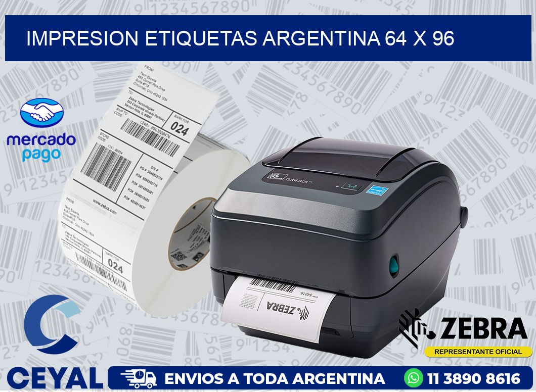IMPRESION ETIQUETAS ARGENTINA 64 x 96