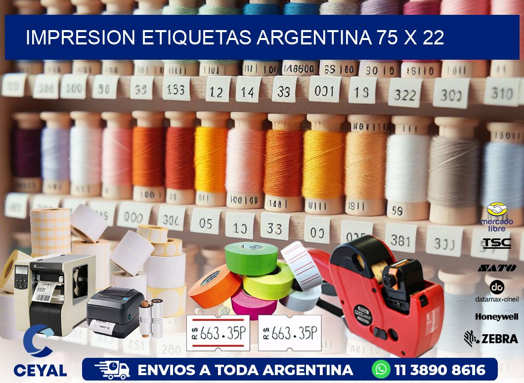 IMPRESION ETIQUETAS ARGENTINA 75 x 22