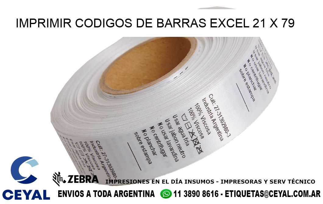 IMPRIMIR CODIGOS DE BARRAS EXCEL 21 x 79