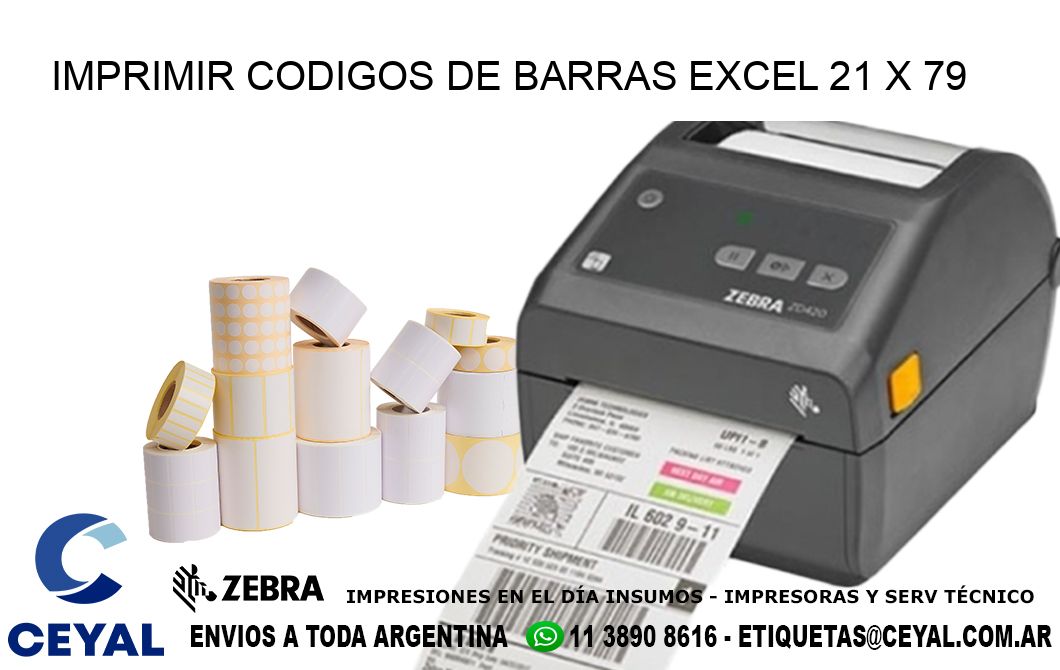 IMPRIMIR CODIGOS DE BARRAS EXCEL 21 x 79