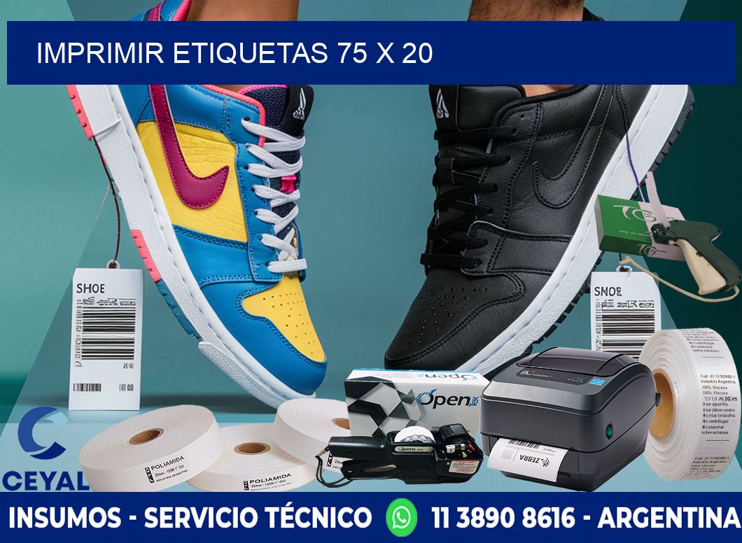 IMPRIMIR ETIQUETAS 75 x 20