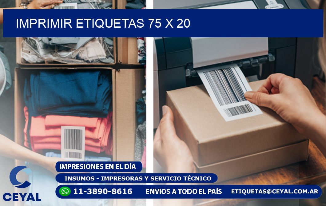 IMPRIMIR ETIQUETAS 75 x 20