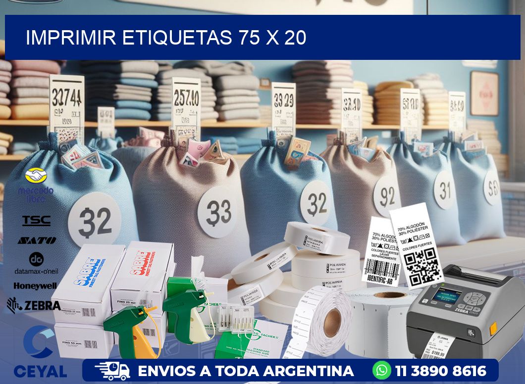 IMPRIMIR ETIQUETAS 75 x 20