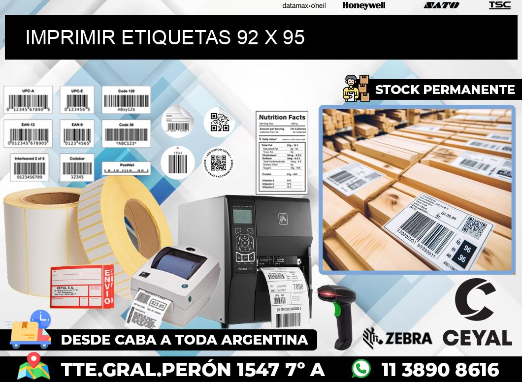 IMPRIMIR ETIQUETAS 92 x 95