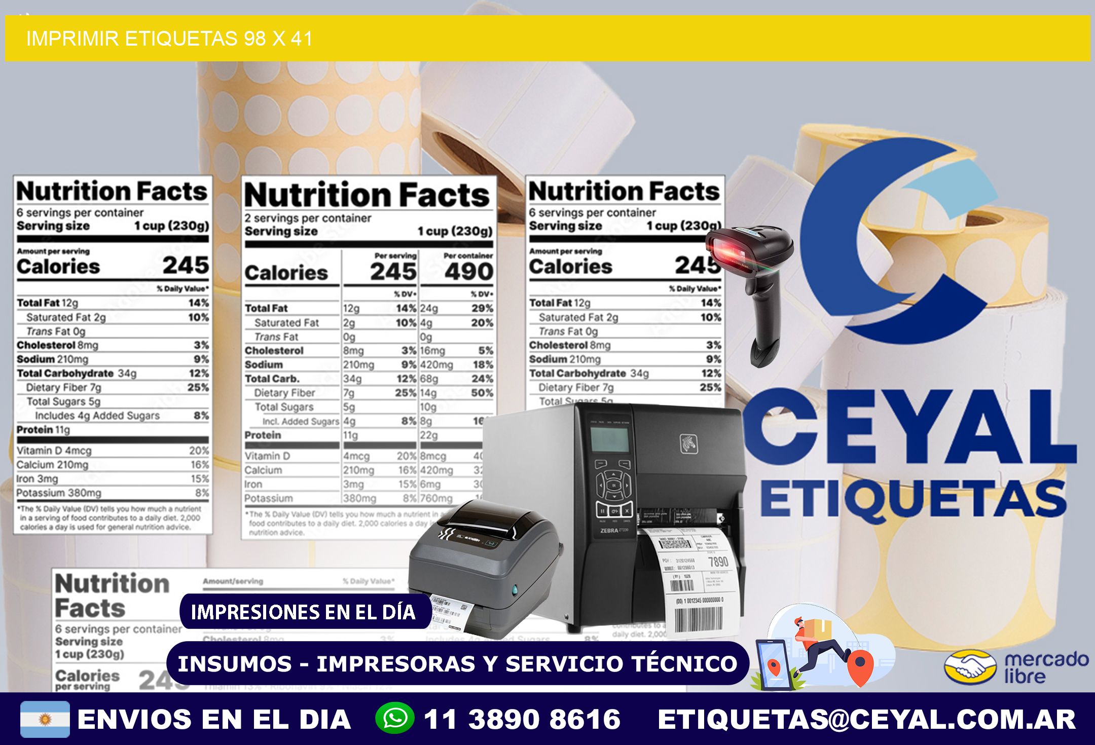 IMPRIMIR ETIQUETAS 98 x 41