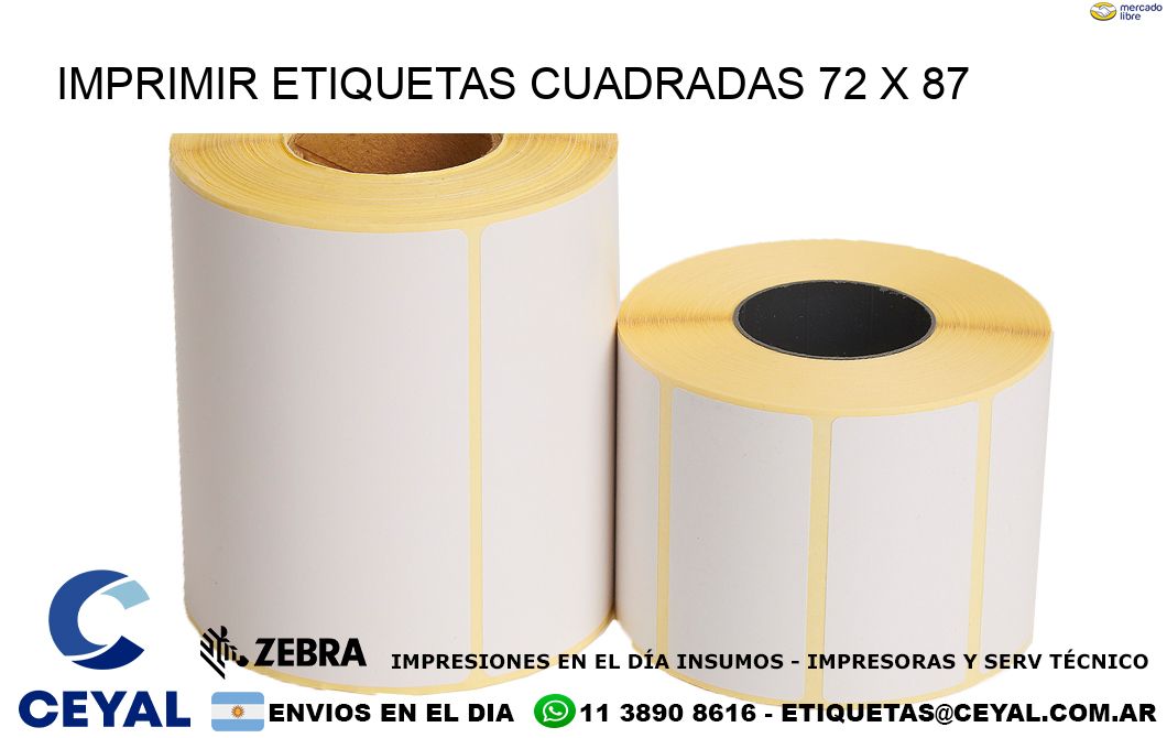 IMPRIMIR ETIQUETAS CUADRADAS 72 x 87