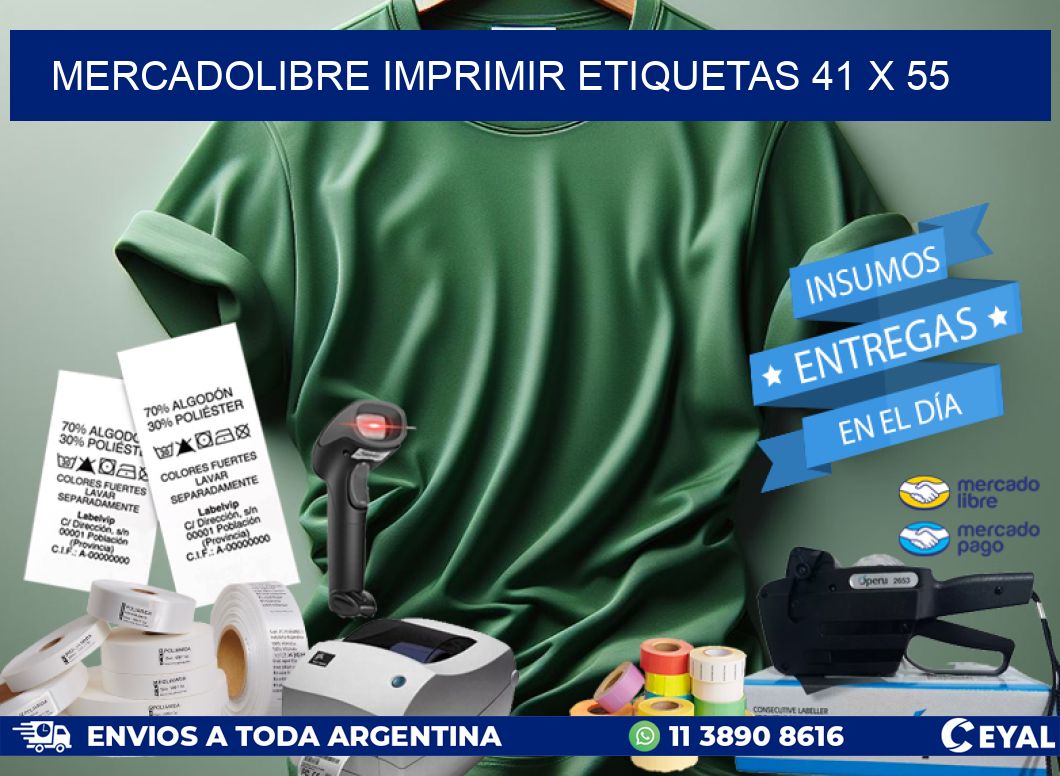 MERCADOLIBRE IMPRIMIR ETIQUETAS 41 x 55