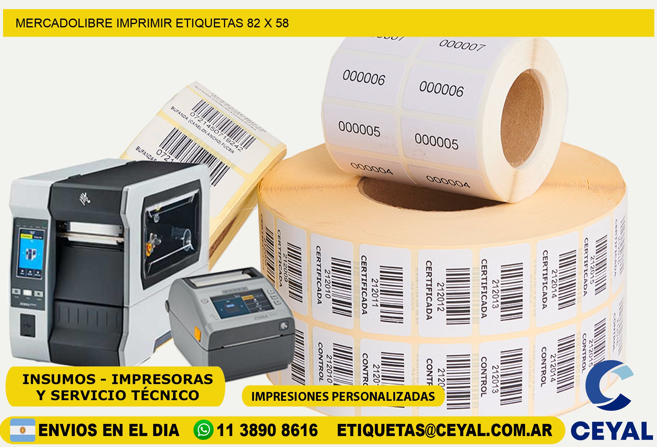 MERCADOLIBRE IMPRIMIR ETIQUETAS 82 x 58