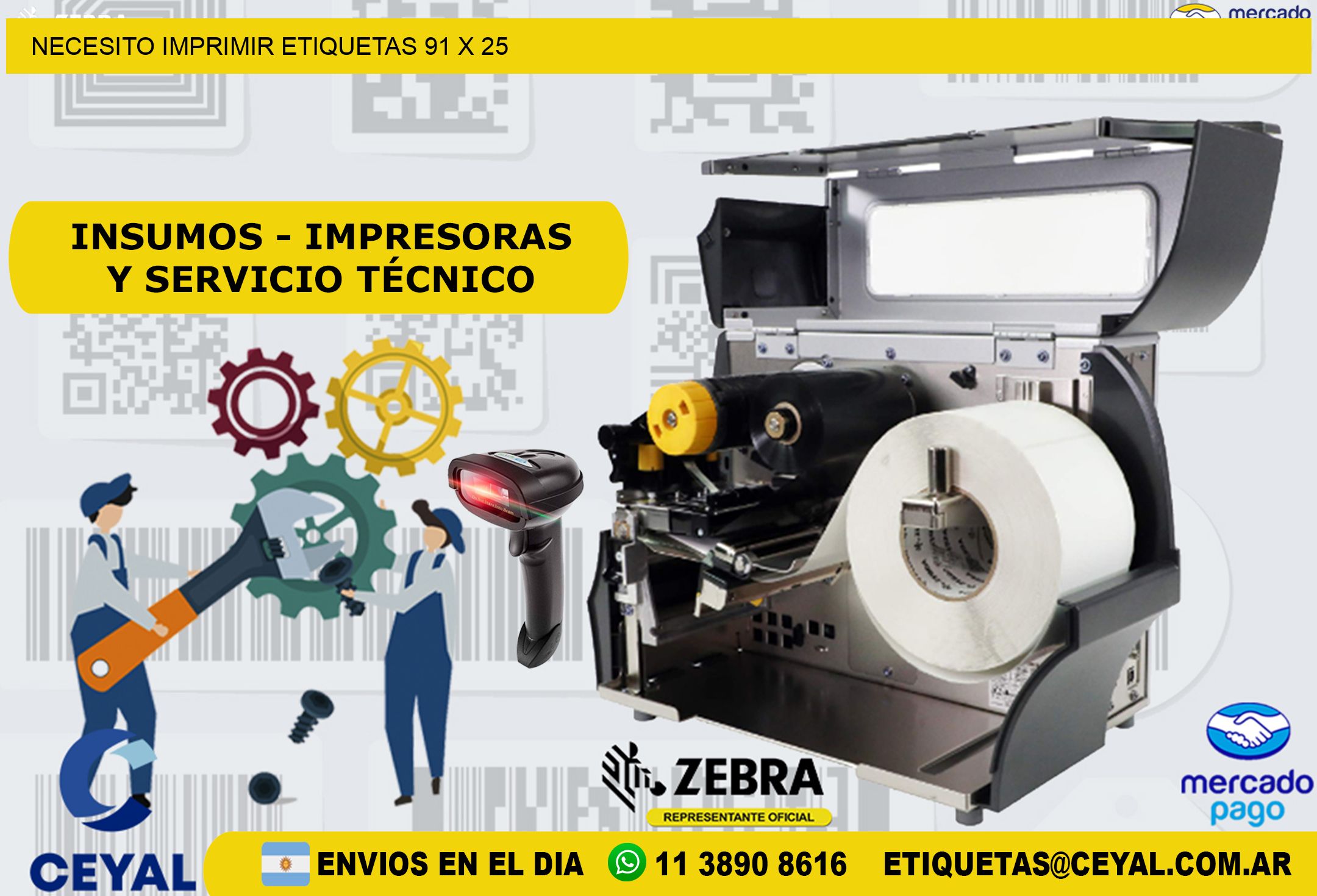 NECESITO IMPRIMIR ETIQUETAS 91 x 25