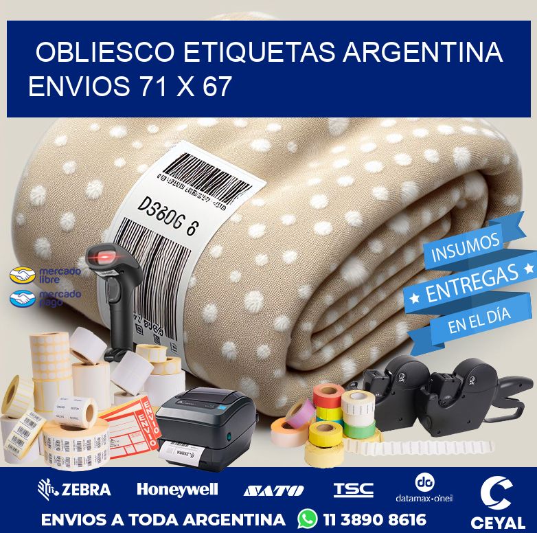OBLIESCO ETIQUETAS ARGENTINA ENVIOS 71 x 67