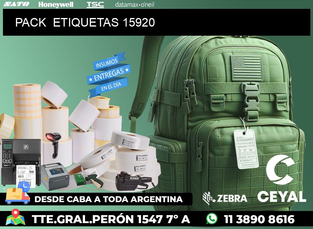 PACK  ETIQUETAS 15920