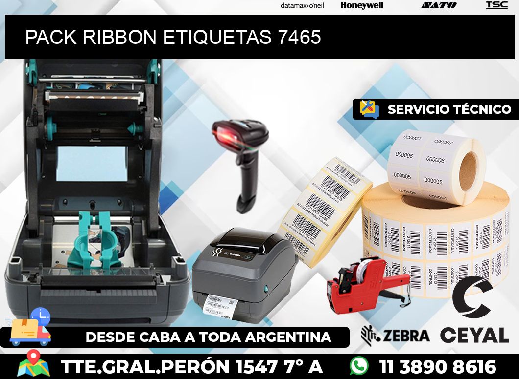 PACK RIBBON ETIQUETAS 7465
