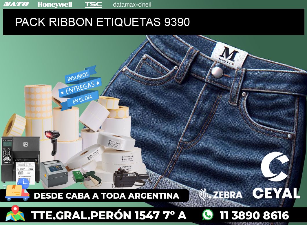 PACK RIBBON ETIQUETAS 9390