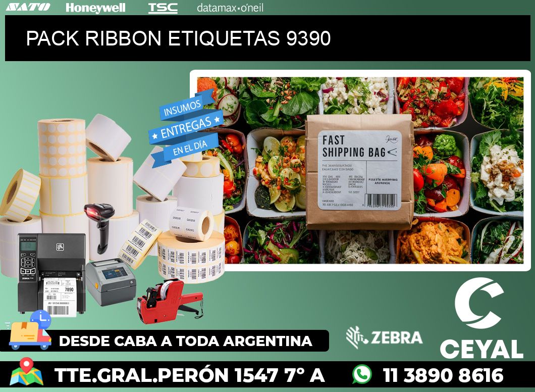 PACK RIBBON ETIQUETAS 9390