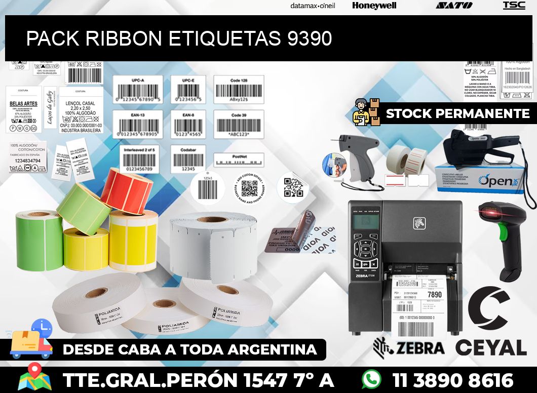 PACK RIBBON ETIQUETAS 9390