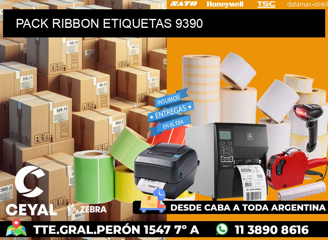 PACK RIBBON ETIQUETAS 9390