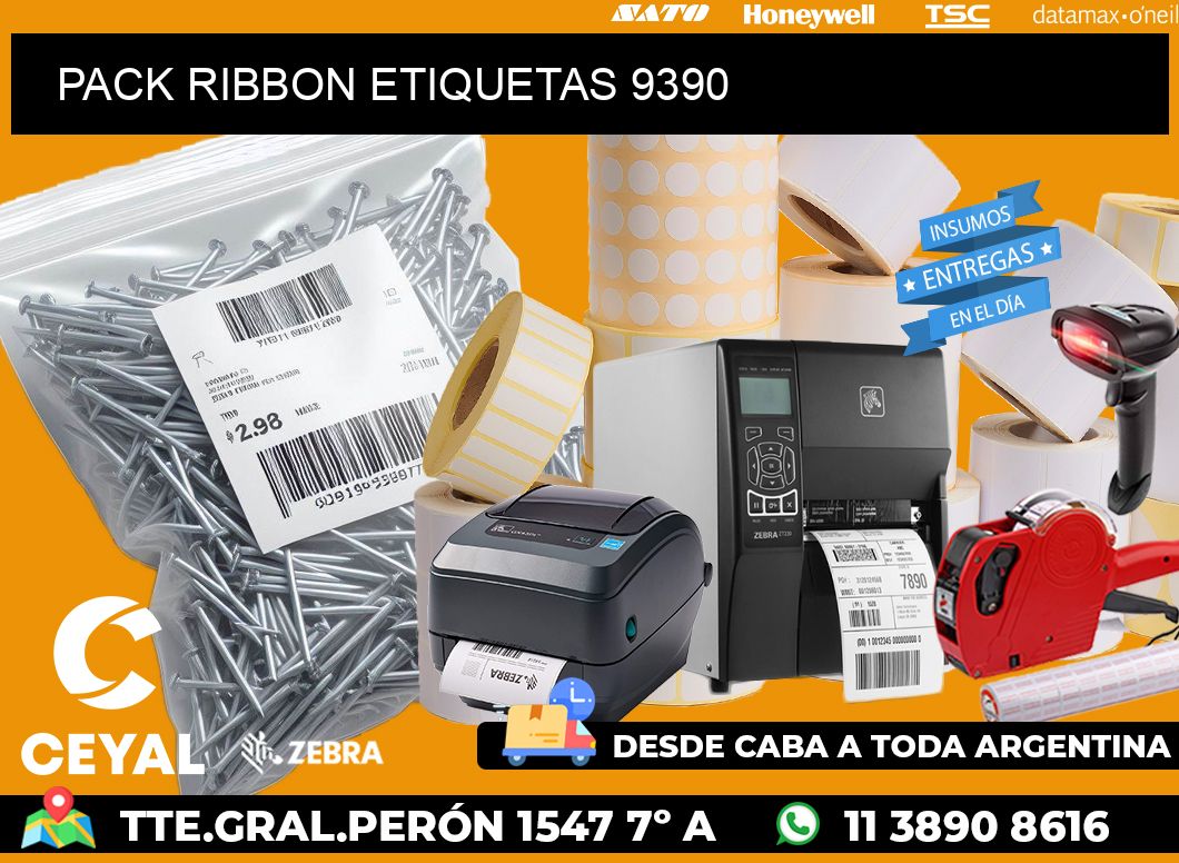 PACK RIBBON ETIQUETAS 9390
