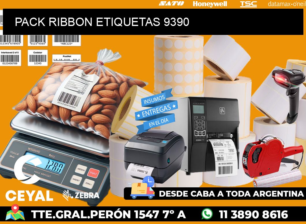 PACK RIBBON ETIQUETAS 9390