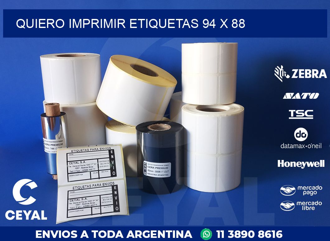 QUIERO IMPRIMIR ETIQUETAS 94 x 88