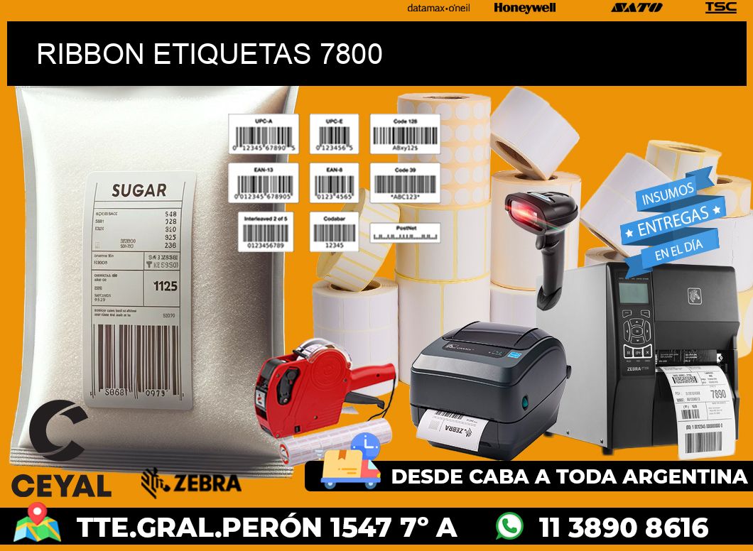 RIBBON ETIQUETAS 7800