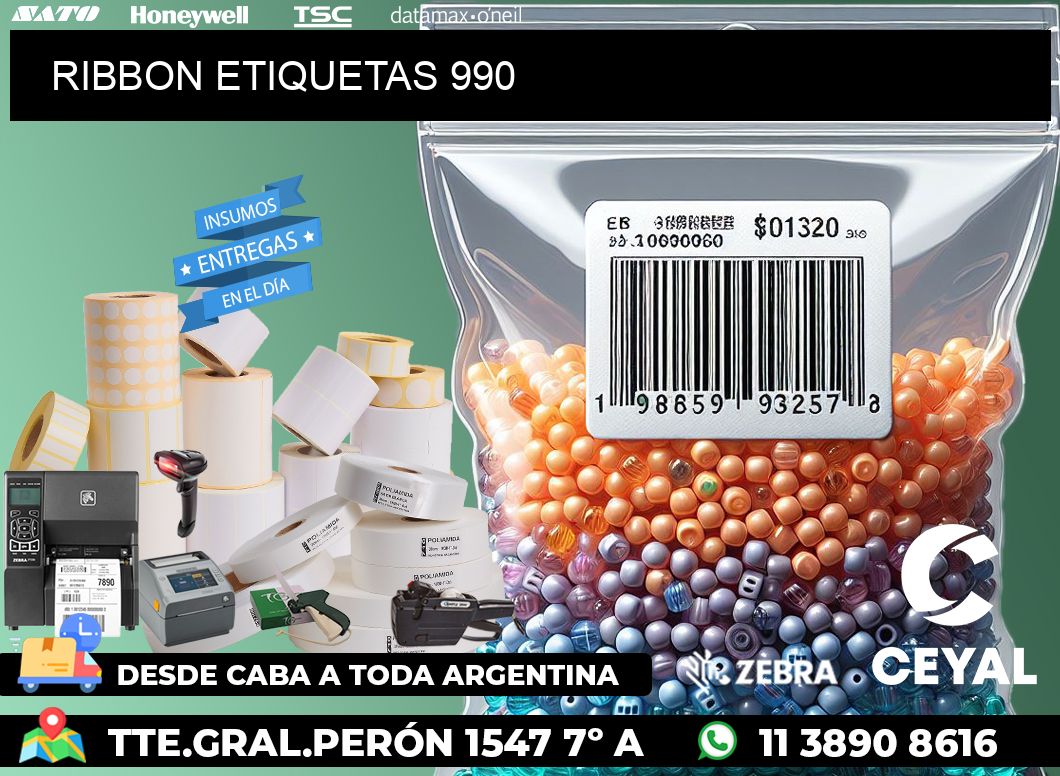 RIBBON ETIQUETAS 990