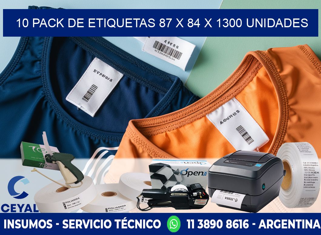 10 PACK DE ETIQUETAS 87 x 84 X 1300 UNIDADES