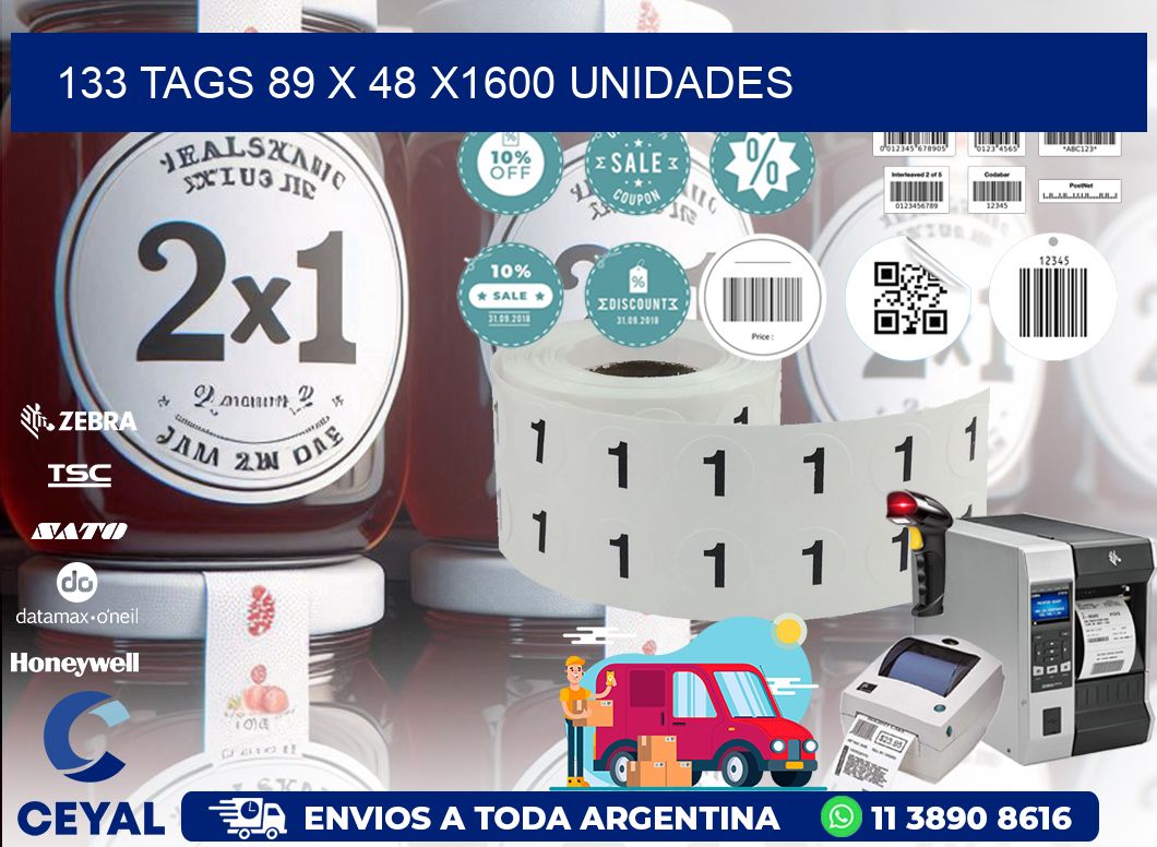 133 TAGS 89 x 48 X1600 UNIDADES